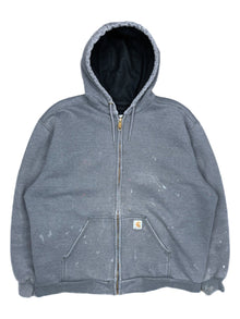  00's carhartt thermal lined zip up hoodie