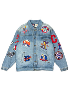  90's negro league patchwork denim jacket