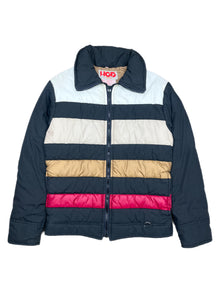  90's striped puffer jacket