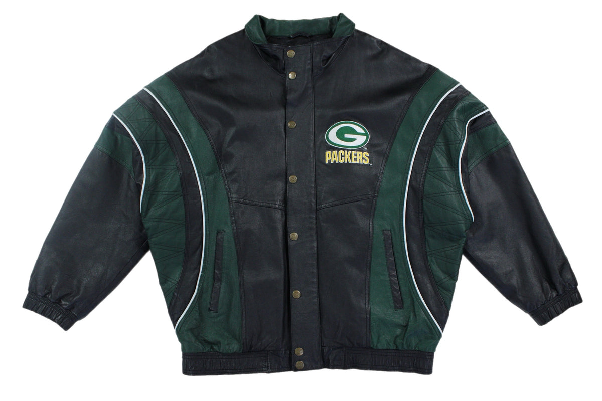Vintage 90s Green Bay Packers Starter Leather Jacket – Thrifthood