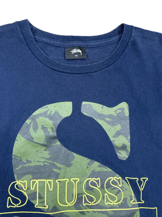 00's stussy camo l/s tee