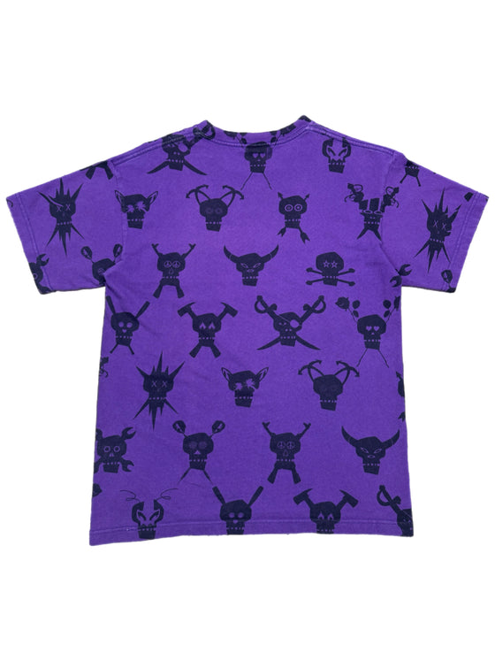 00's stussy skull aop tee