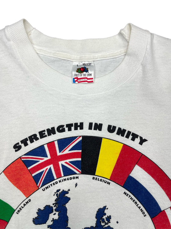 1991 strength in unity flag map tee