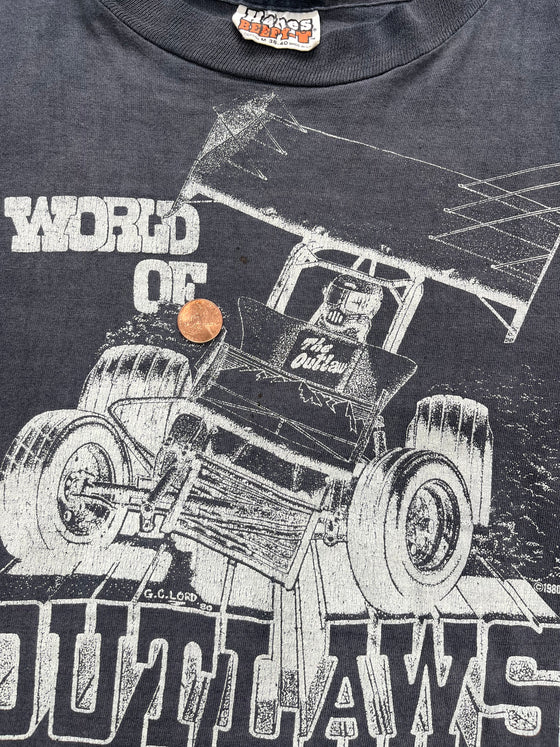 1980 world of outlaws racing tee