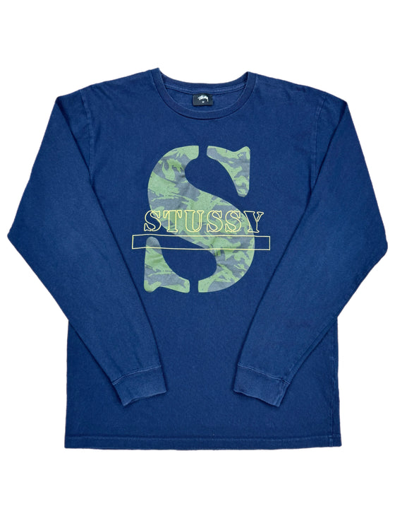 00's stussy camo l/s tee