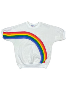  80's rainbow short sleeve sweatshirt