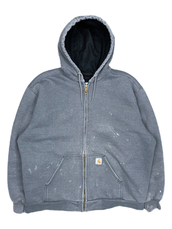 00's carhartt thermal lined zip up hoodie