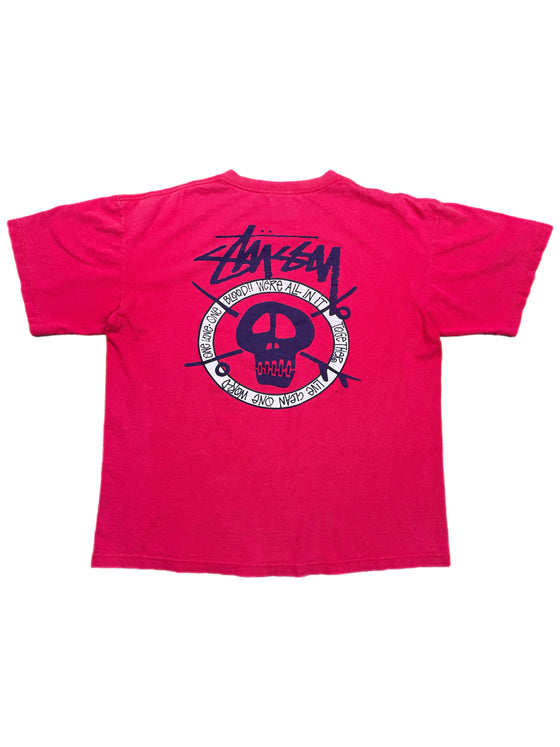 00's stussy skull tee