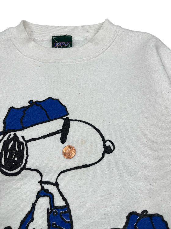 90's snoppy cooperstown baseball sweatshirt