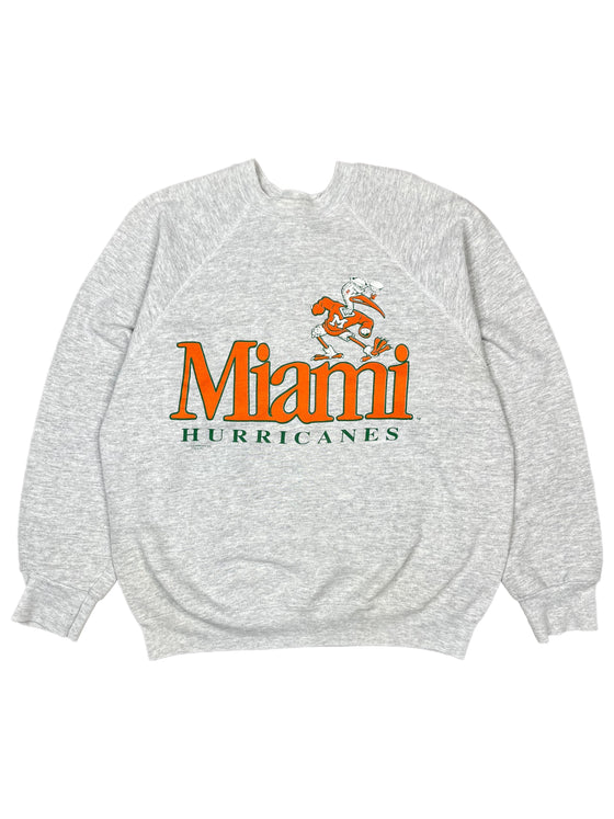 90's university of miami hurricanes crane sweatshirt