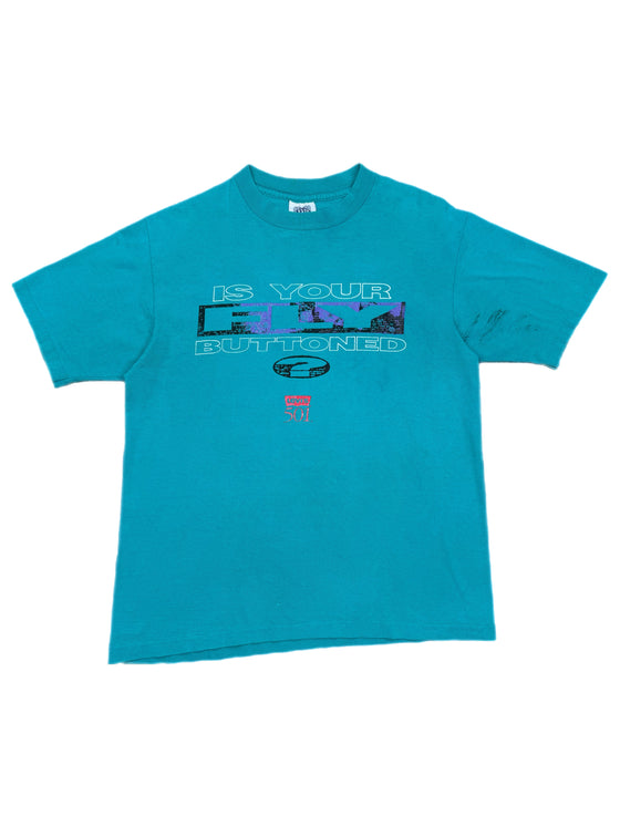 90's levi's is your fly buttoned 501 tee