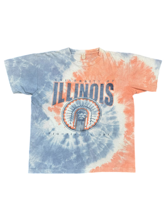 90's university of illinois tie-dye tee