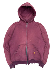  90's carhartt thermal lined zip up hoodie