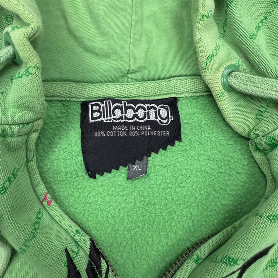 00’s Green Billabong Zip-Up Hoodie