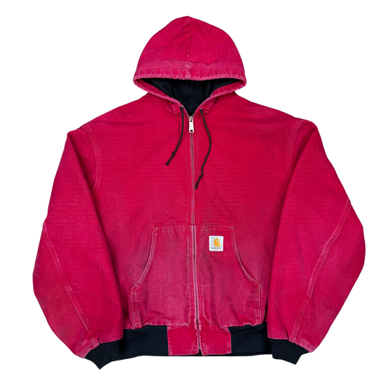 90's Red Carhartt Hoodie Jacket