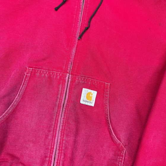 90's Red Carhartt Hoodie Jacket