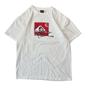 90s Quicksilver Red and White Graphic Tee