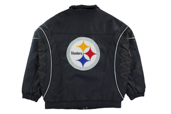 90s pittsburgh starter leather jacket