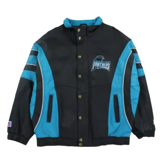 Vintage 90s Carolina Panthers Starter Leather Jacket