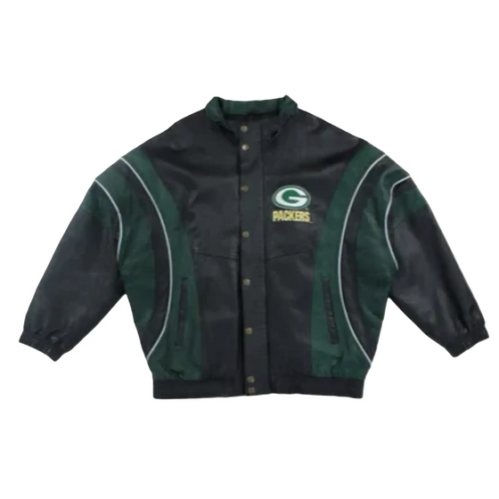 Vintage 90s Green Bay Packers Starter Leather Jacket