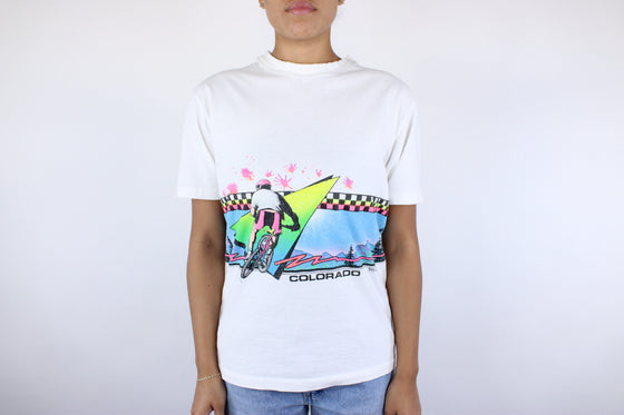 1991 Colorado Biking wrap around tee
