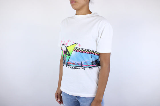 1991 Colorado Biking wrap around tee