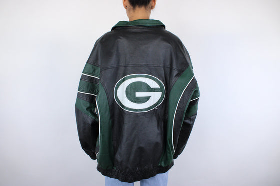 90s Green Bay Packers Starter Leather Jacket