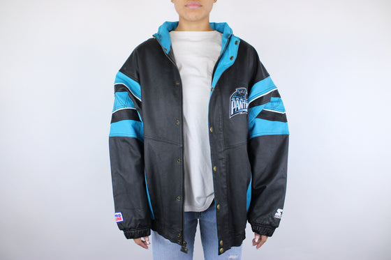 90s Carolina Panthers Starter Leather Jacket
