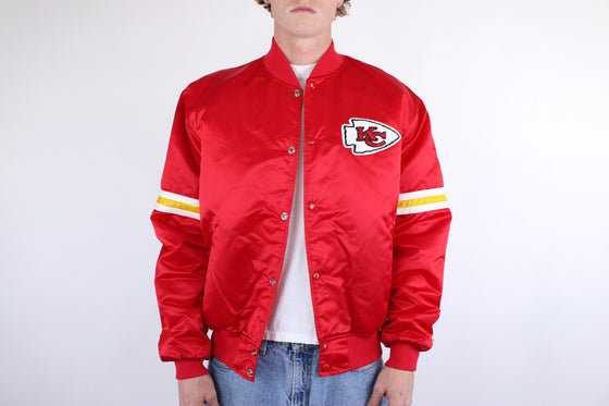 90s kansas city chiefs starter satin jacket