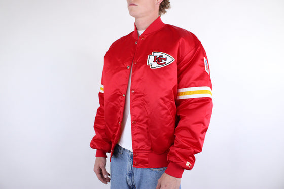 90s kansas city chiefs starter satin jacket