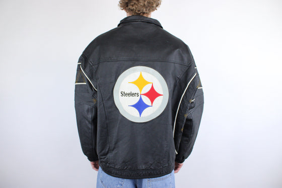 90s pittsburgh starter leather jacket