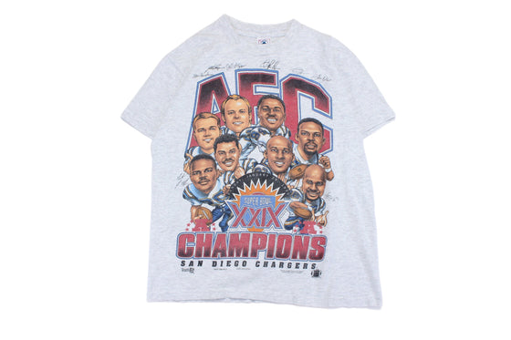 Vintage 1995 san diego chargers super bowl champ caricature tee