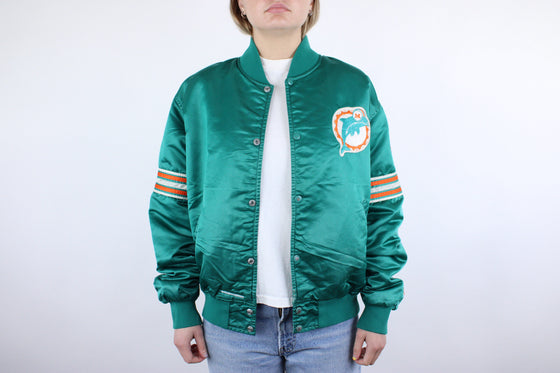 90s miami dolphins satin jacket