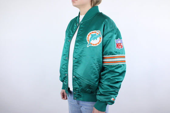 90s miami dolphins satin jacket