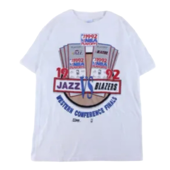Vintage 1992 jazz vs trailblazers conference finals tee