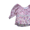 90s Pink Floral Mesh Blouse