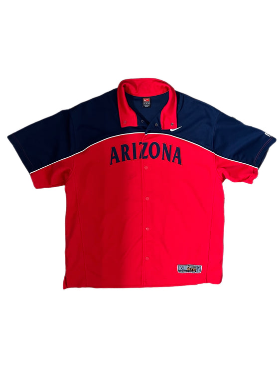 vtg 90's university of arizona warmup jersey