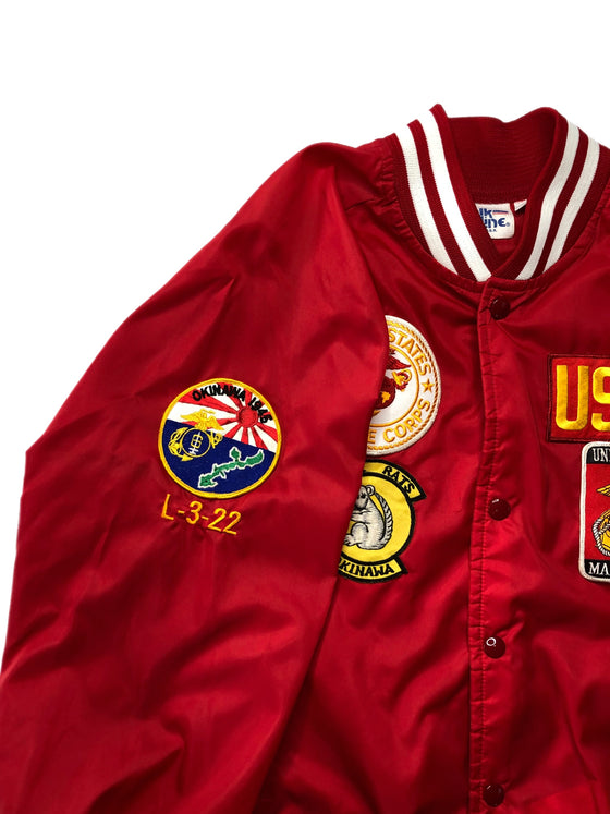 vtg 90's united states marine corps satin jacket