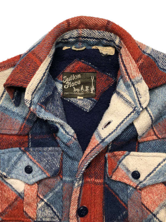 70's plaid button up jacket