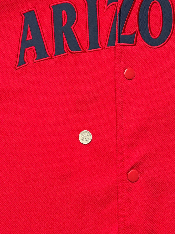 vtg 90's university of arizona warmup jersey