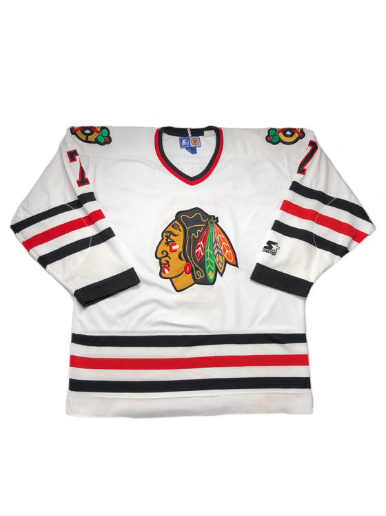 vtg 90's chicago blackhawks chelios hockey jersey